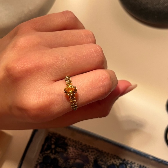 Vintage 10Kt Yellow Gold Citrine Ring. Ring size: 7.75 - Picture 15 of 16